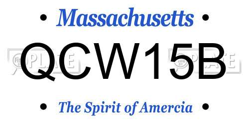 QCW15B Massachusetts License Plate