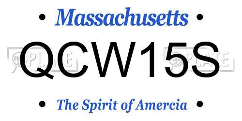 QCW15S Massachusetts License Plate