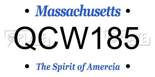 QCW185 Massachusetts License Plate