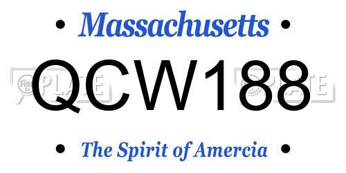 QCW188 Massachusetts License Plate