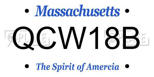 QCW18B Massachusetts License Plate