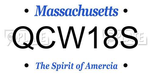 QCW18S Massachusetts License Plate