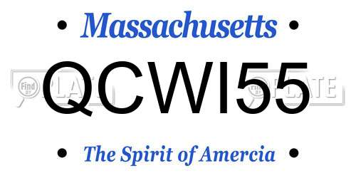 QCWI55 Massachusetts License Plate