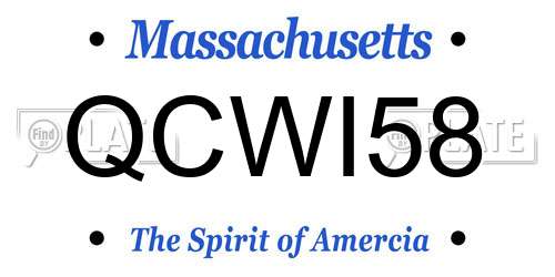 QCWI58 Massachusetts License Plate