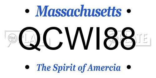 QCWI88 Massachusetts License Plate