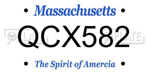 QCX582 Massachusetts License Plate