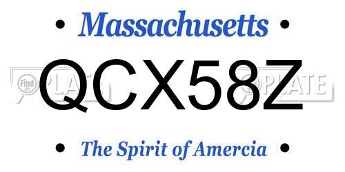 QCX58Z Massachusetts License Plate