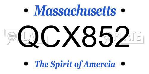 QCX852 Massachusetts License Plate