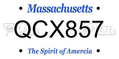 QCX857 Massachusetts License Plate
