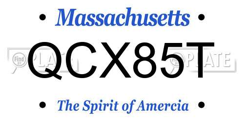 QCX85T Massachusetts License Plate