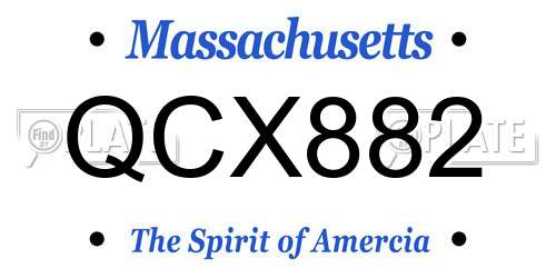 QCX882 Massachusetts License Plate