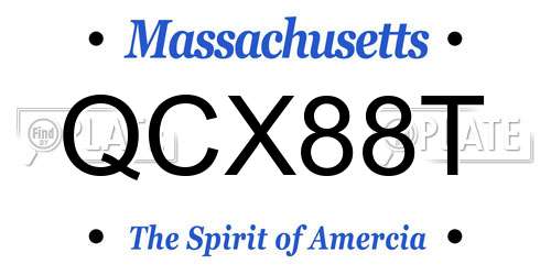 QCX88T Massachusetts License Plate