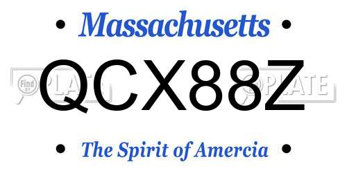 QCX88Z Massachusetts License Plate