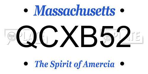 QCXB52 Massachusetts License Plate