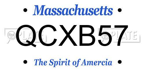 QCXB57 Massachusetts License Plate