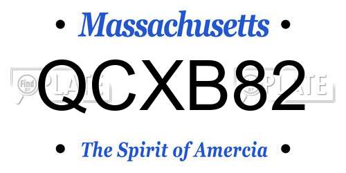 QCXB82 Massachusetts License Plate