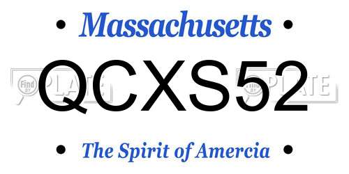 QCXS52 Massachusetts License Plate
