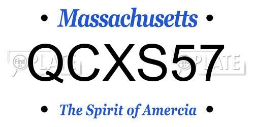 QCXS57 Massachusetts License Plate