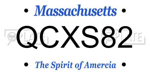 QCXS82 Massachusetts License Plate