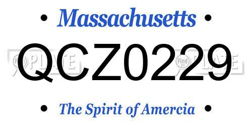 QCZ0229 Massachusetts License Plate