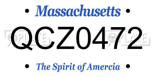 QCZ0472 Massachusetts License Plate