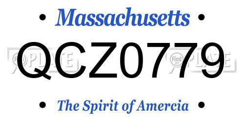 QCZ0779 Massachusetts License Plate