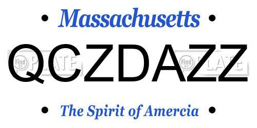 QCZDAZZ Massachusetts License Plate