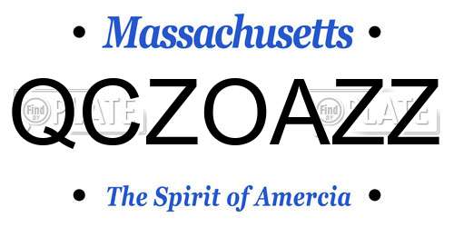 QCZOAZZ Massachusetts License Plate