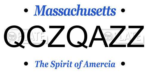 QCZQAZZ Massachusetts License Plate