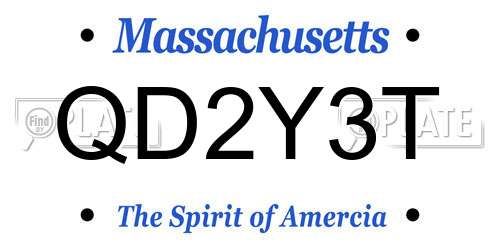 QD2Y3T Massachusetts License Plate