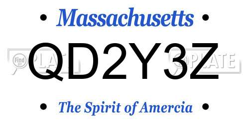 QD2Y3Z Massachusetts License Plate