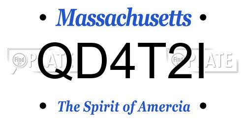 QD4T2I Massachusetts License Plate