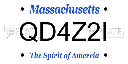 QD4Z2I Massachusetts License Plate