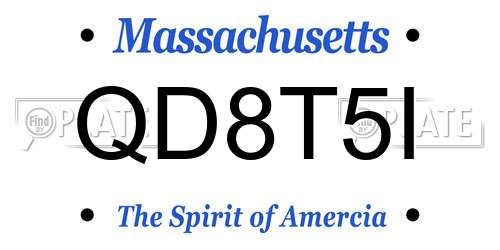 QD8T5I Massachusetts License Plate