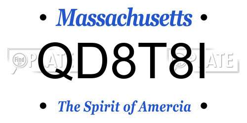 QD8T8I Massachusetts License Plate