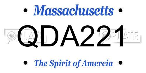 QDA221 Massachusetts License Plate