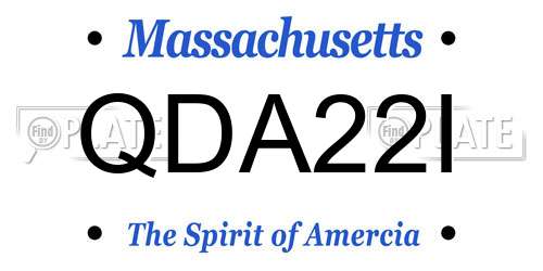 QDA22I Massachusetts License Plate