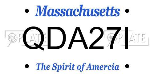 QDA27I Massachusetts License Plate