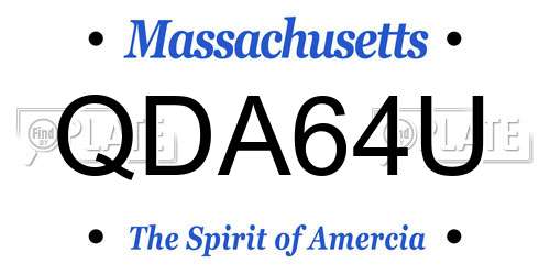 QDA64U Massachusetts License Plate