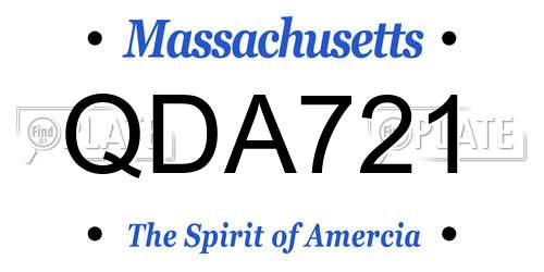 QDA721 Massachusetts License Plate