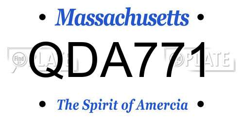 QDA771 Massachusetts License Plate