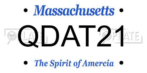 QDAT21 Massachusetts License Plate