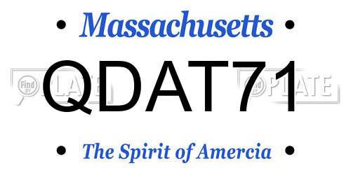 QDAT71 Massachusetts License Plate