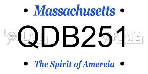 QDB251 Massachusetts License Plate