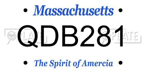 QDB281 Massachusetts License Plate