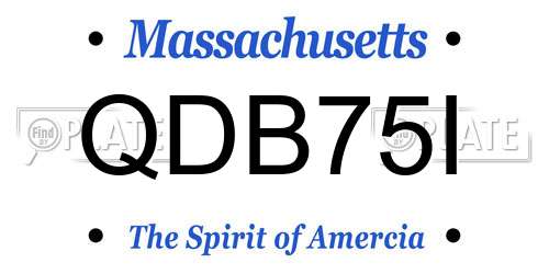 QDB75I Massachusetts License Plate
