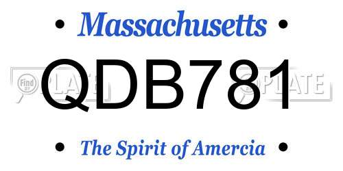 QDB781 Massachusetts License Plate