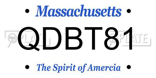 QDBT81 Massachusetts License Plate
