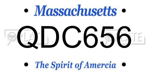 QDC656 Massachusetts License Plate