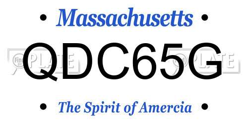 QDC65G Massachusetts License Plate